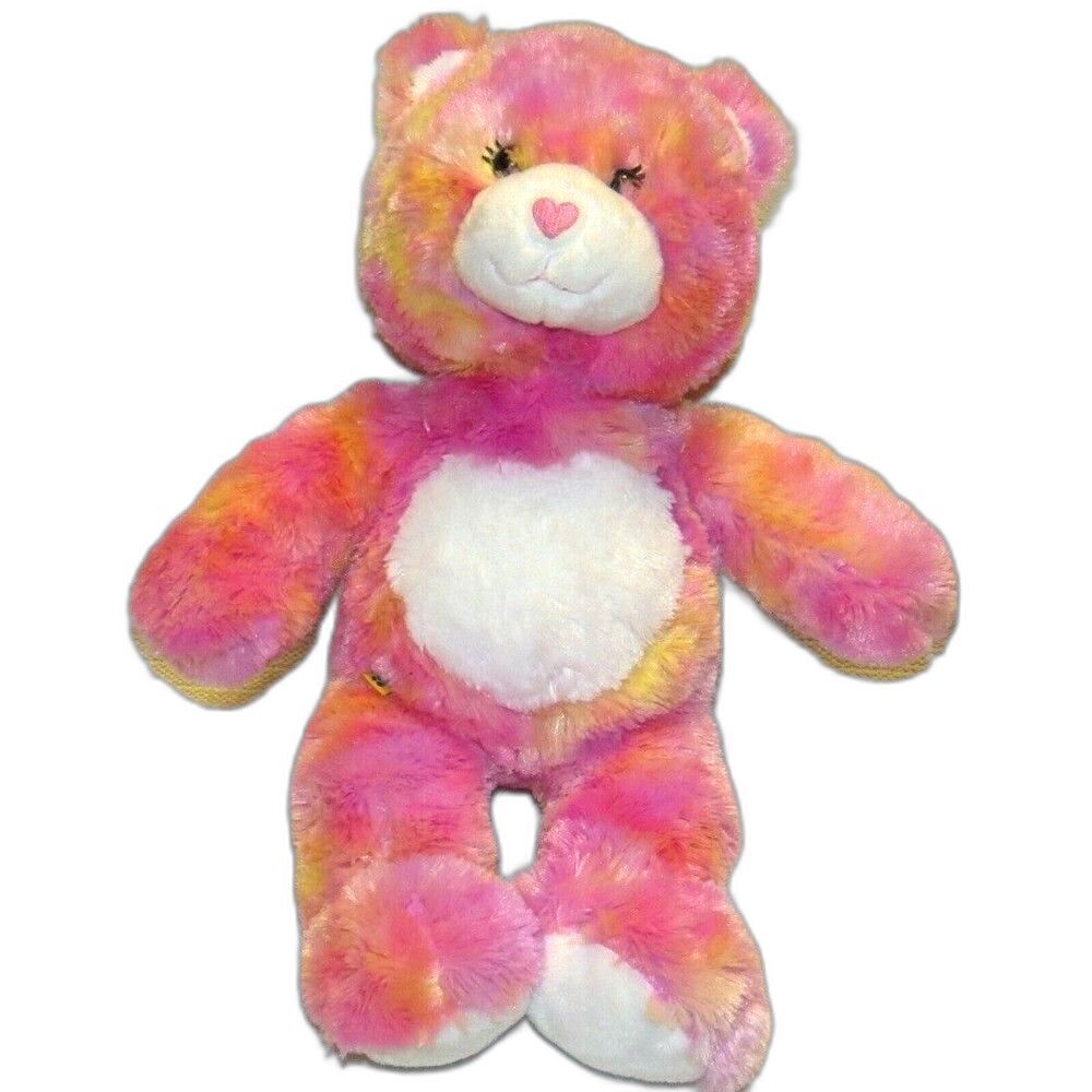 Build-A-Bear Workshop BABW 16" Pink Orange Sherbet Heart Nose Valentine's